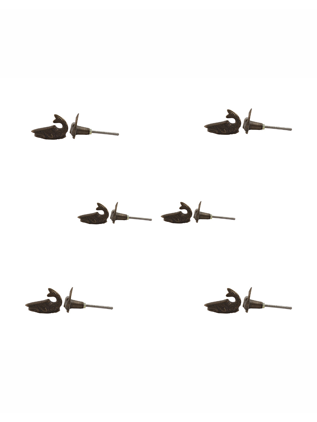 

Indianshelf 6-Pcs Black Textured Iron Knifefish Knobs, Gold