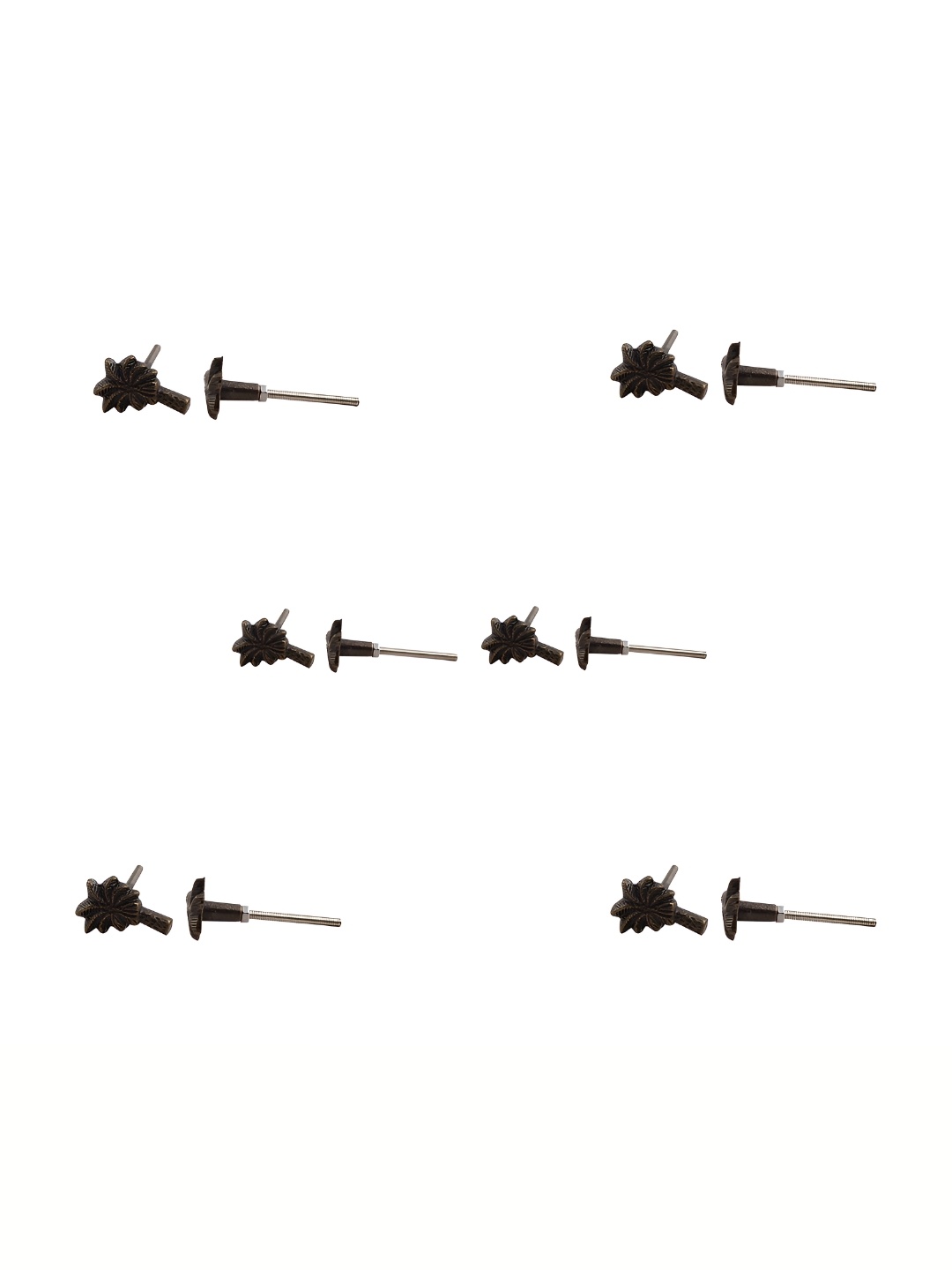 

Indianshelf Set Of 6 Bronze Iron Coconut Tree Knobs