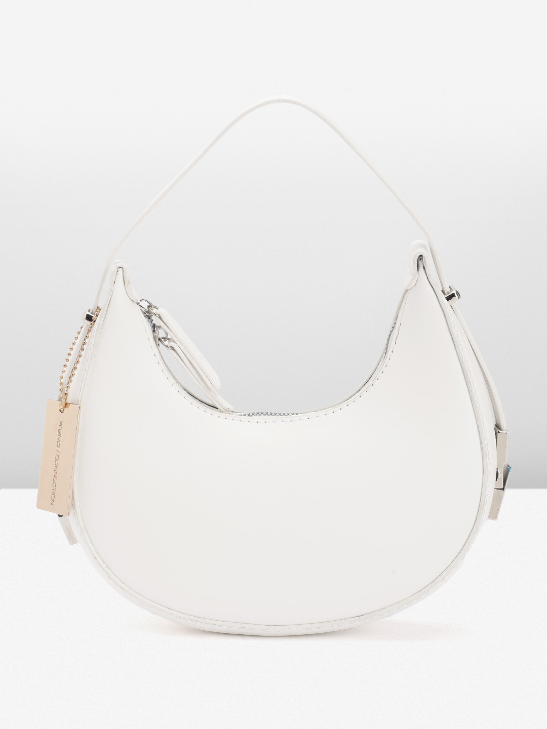 

French Connection Half Moon Shaped Handheld Bag, White