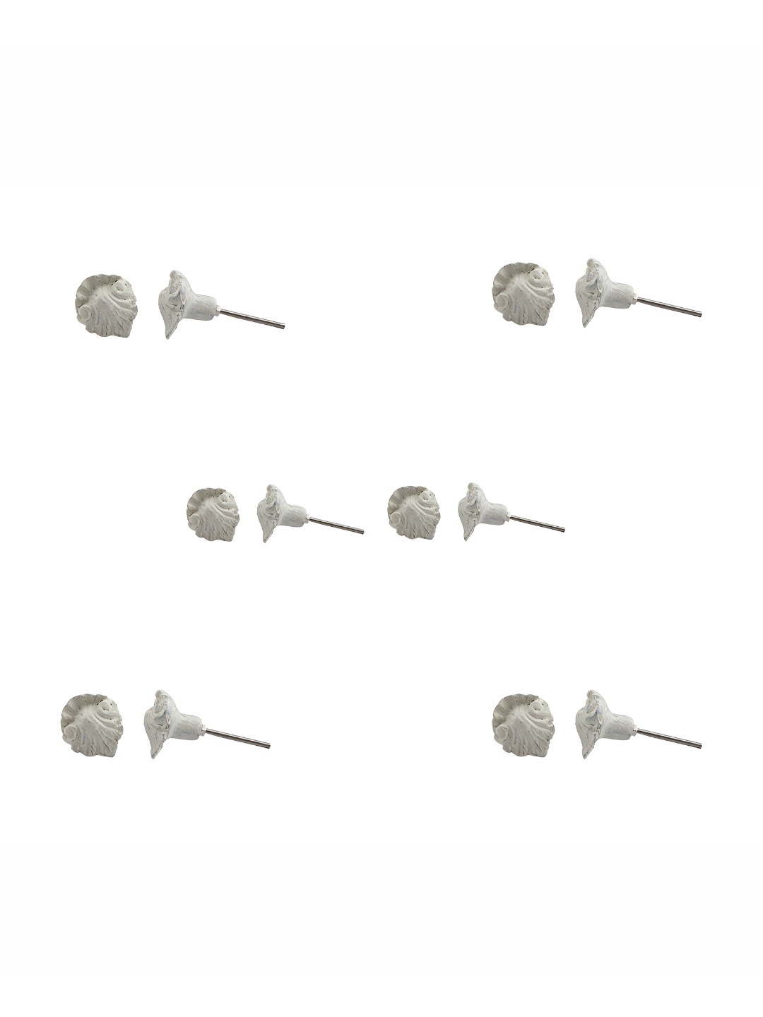 

Indianshelf 6-Pcs White Iron Floral Knobs