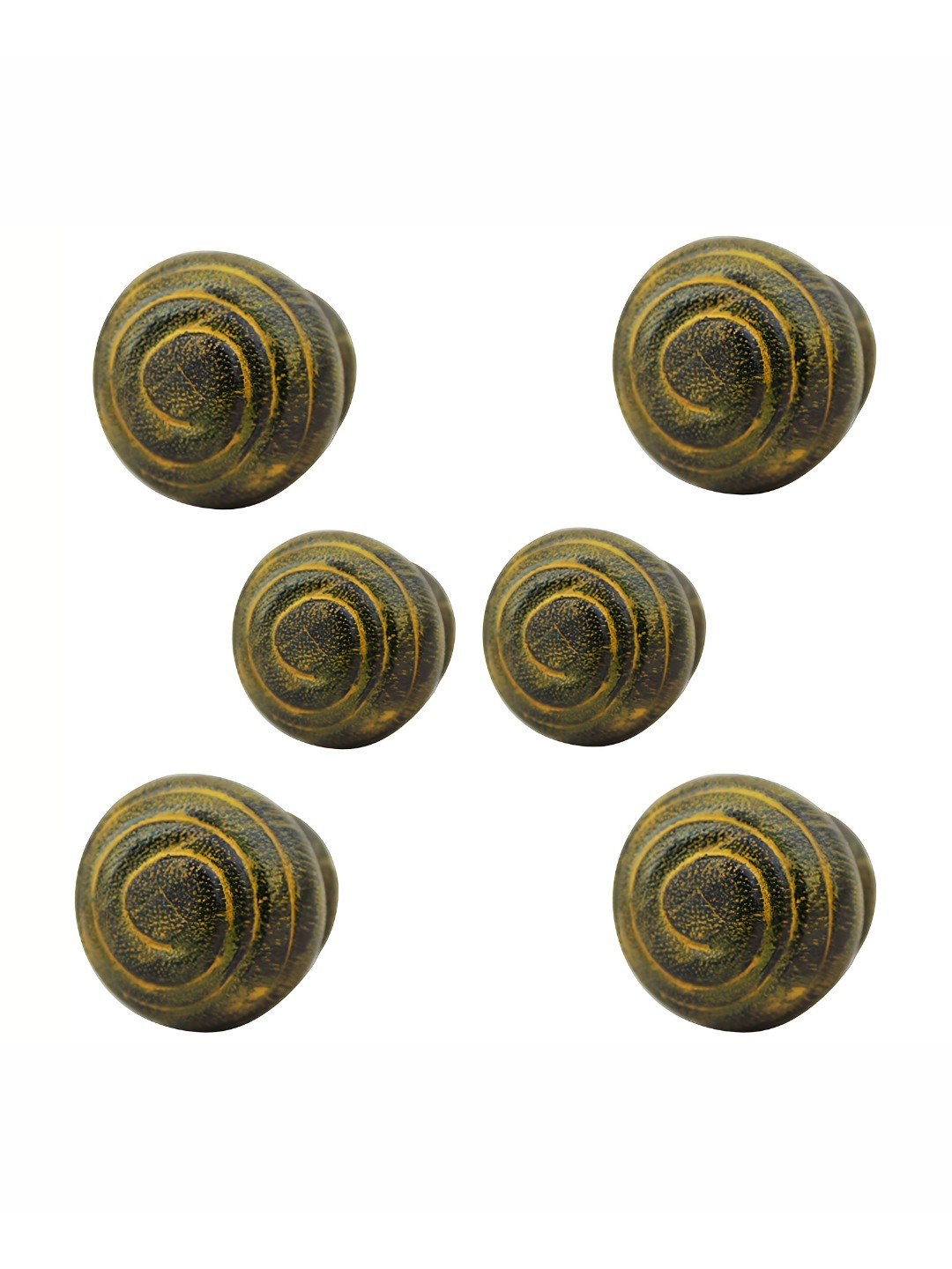 

Indianshelf Yellow 6 Pieces Textured Wooden Spiral Knobs