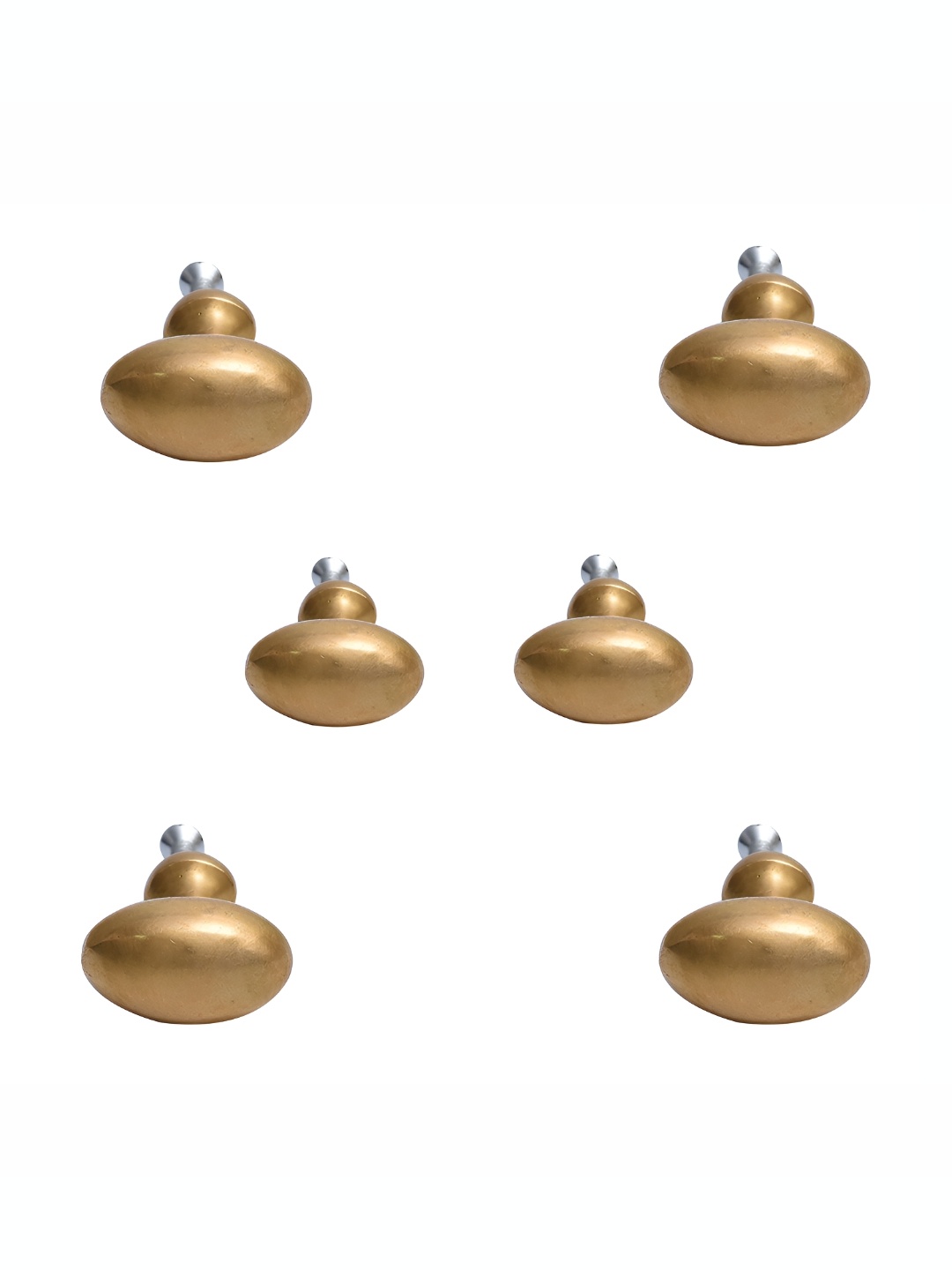 

Indianshelf Set Of 6 Brass Rose Knobs, Gold