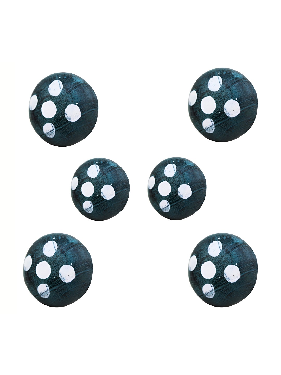 

Indianshelf set of 6 Blue Textured Wooden Hooks and Holders