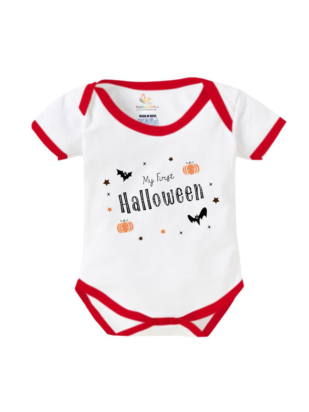 

Babywish Infants Printed Cotton Bodysuits, Red