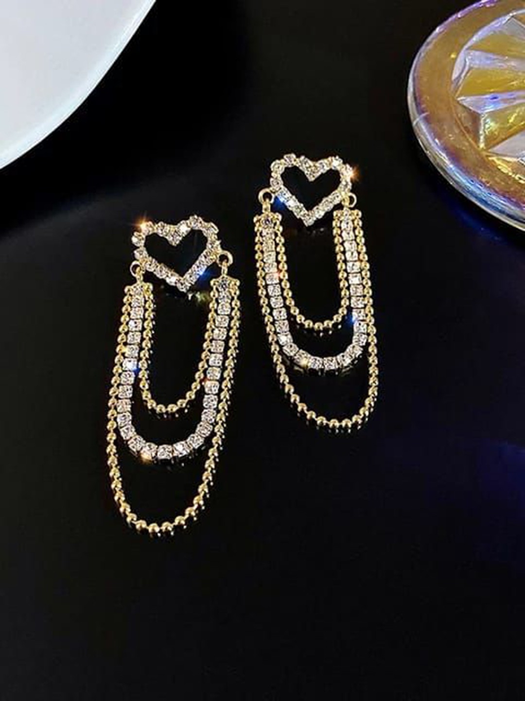 

YU FASHIONS Geometric Drop Earrings, Gold