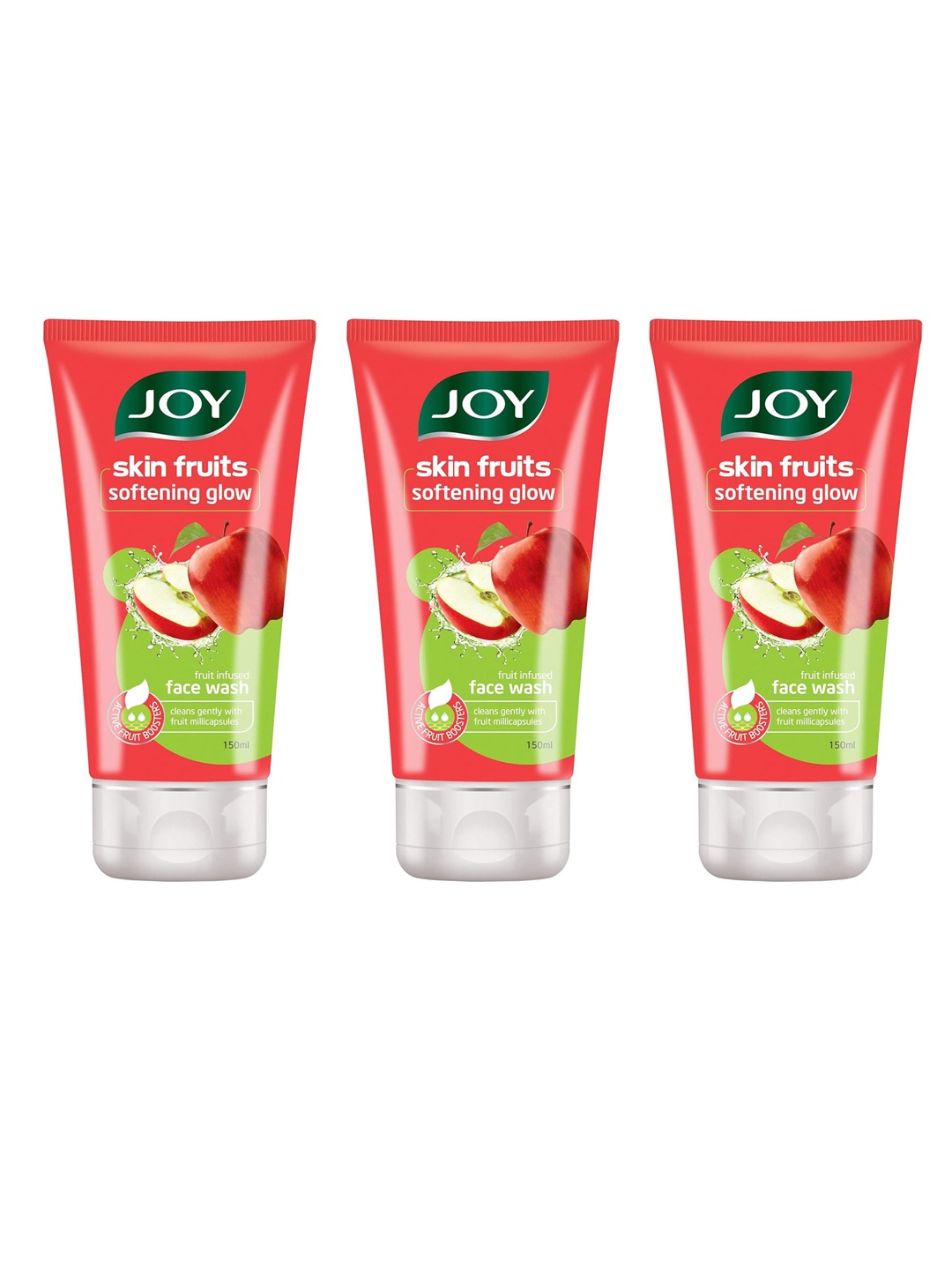 

JOY Set Of 3 Skin Fruits Softening Glow Face Wash - 150ml Each, Red