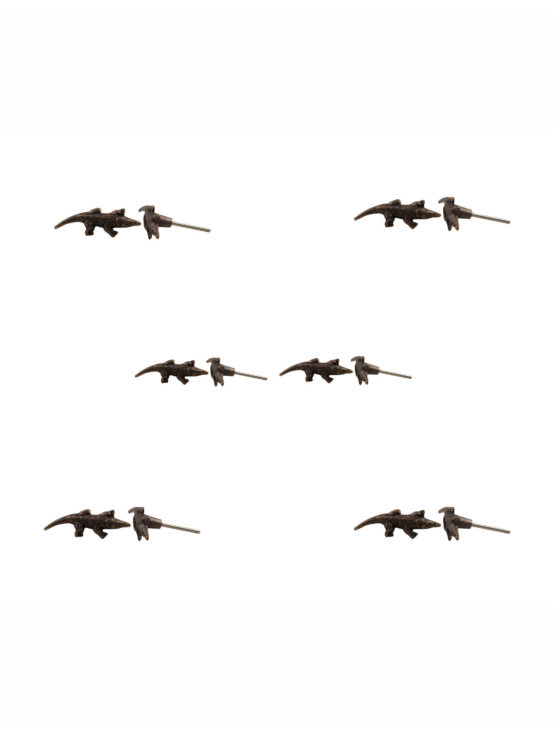 

Indianshelf 6-Pcs Brown Iron Crocodile Knobs