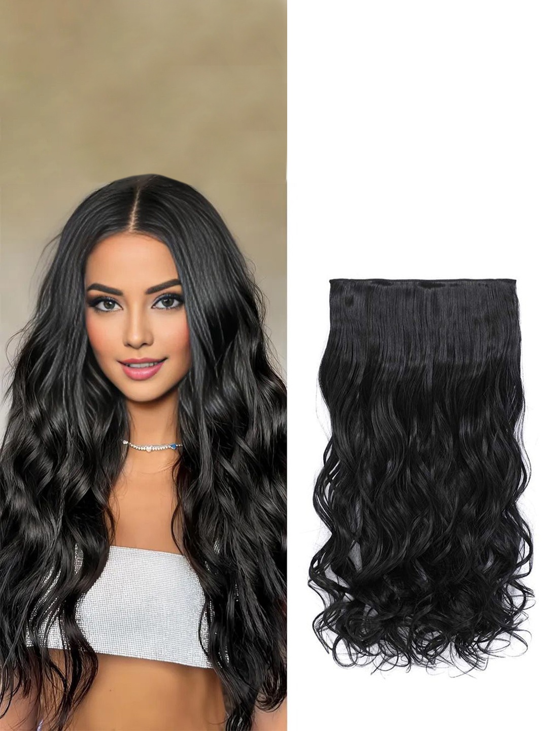 

D-Divine Clip-In Wavy Locks Hair Extension - Black - 22 Inch