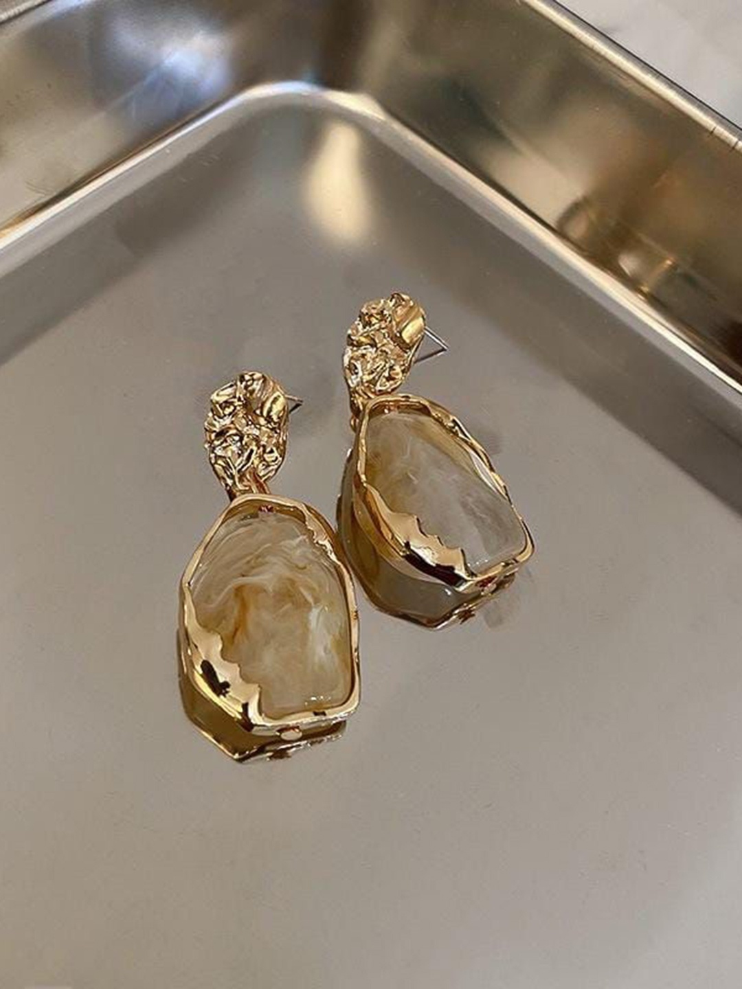 

YU FASHIONS Geometric Drop Earrings, Gold