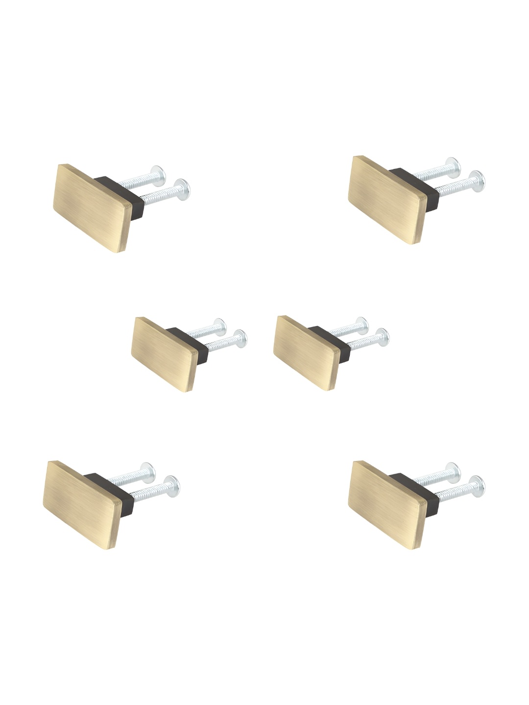 

Indianshelf 6-Pcs Brown Steel Rectangle Knobs