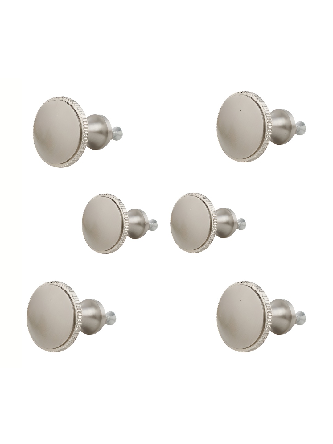 

Indianshelf Grey 6 Pieces Brass Flat Round Knobs