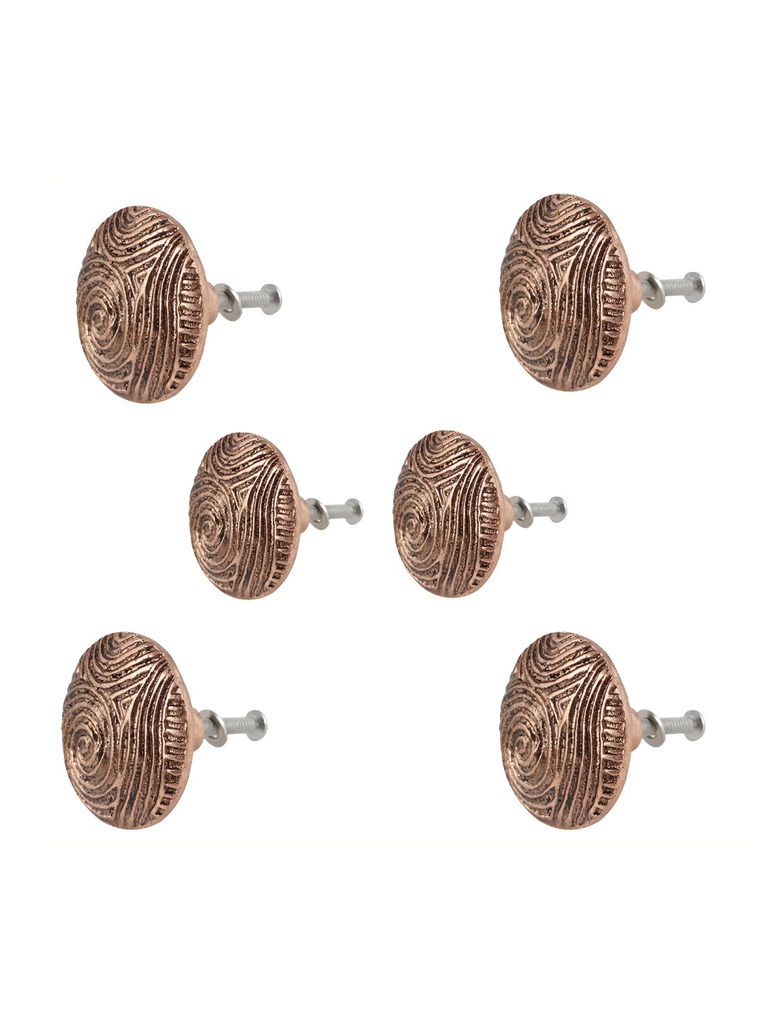 

Indianshelf Pink 6 Pieces Textured Aluminium Round Wave Knobs