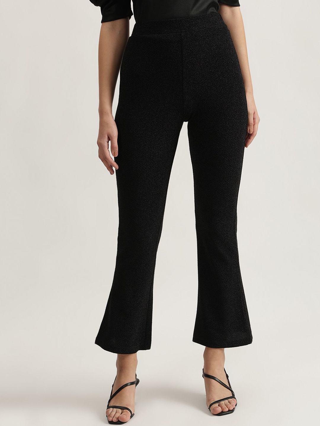 

CENTRESTAGE Women High-Rise Trousers, Black