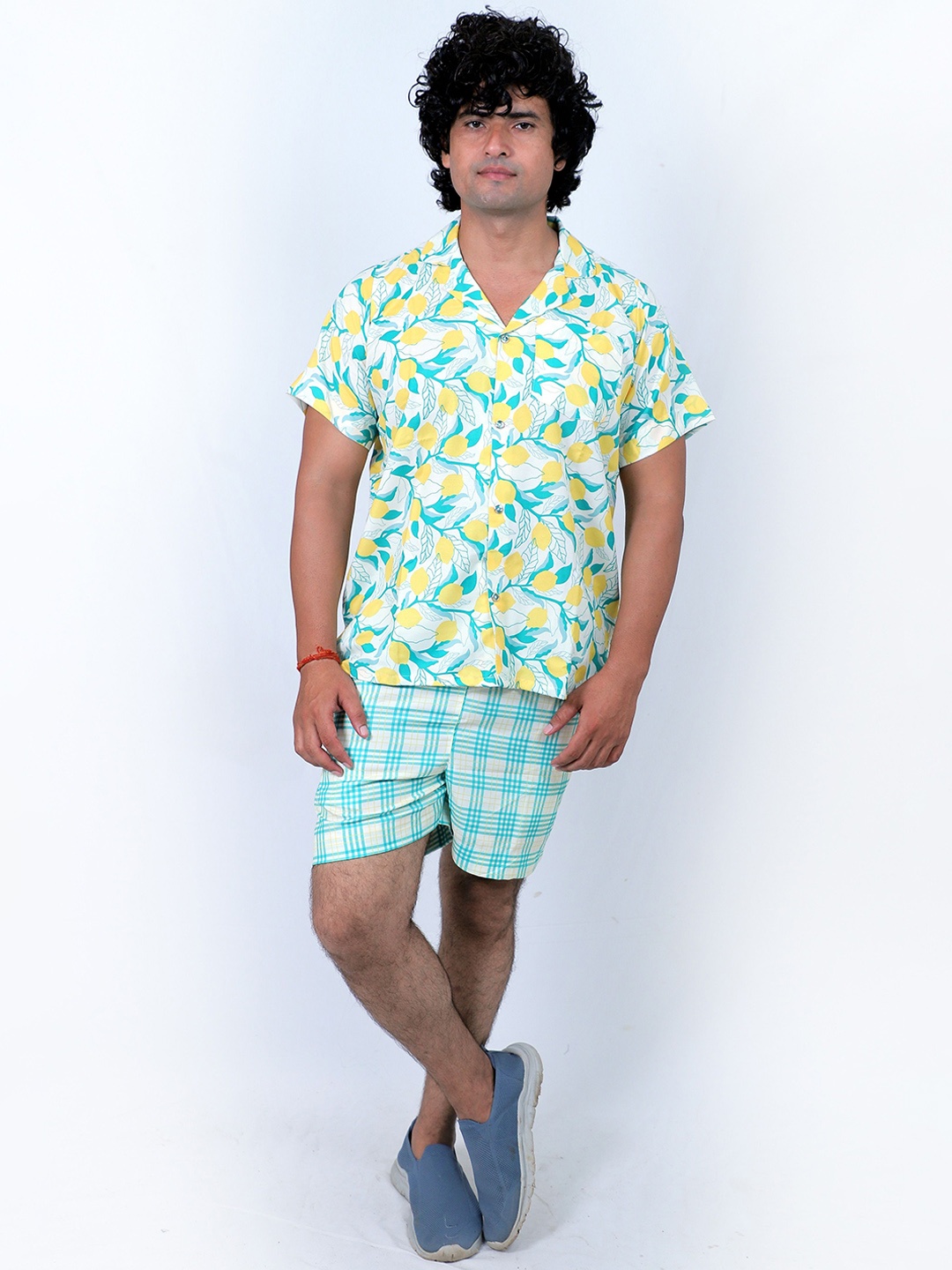 

TILISM Printed Pure Cotton Shirt With Shorts Co-Ords, Off white
