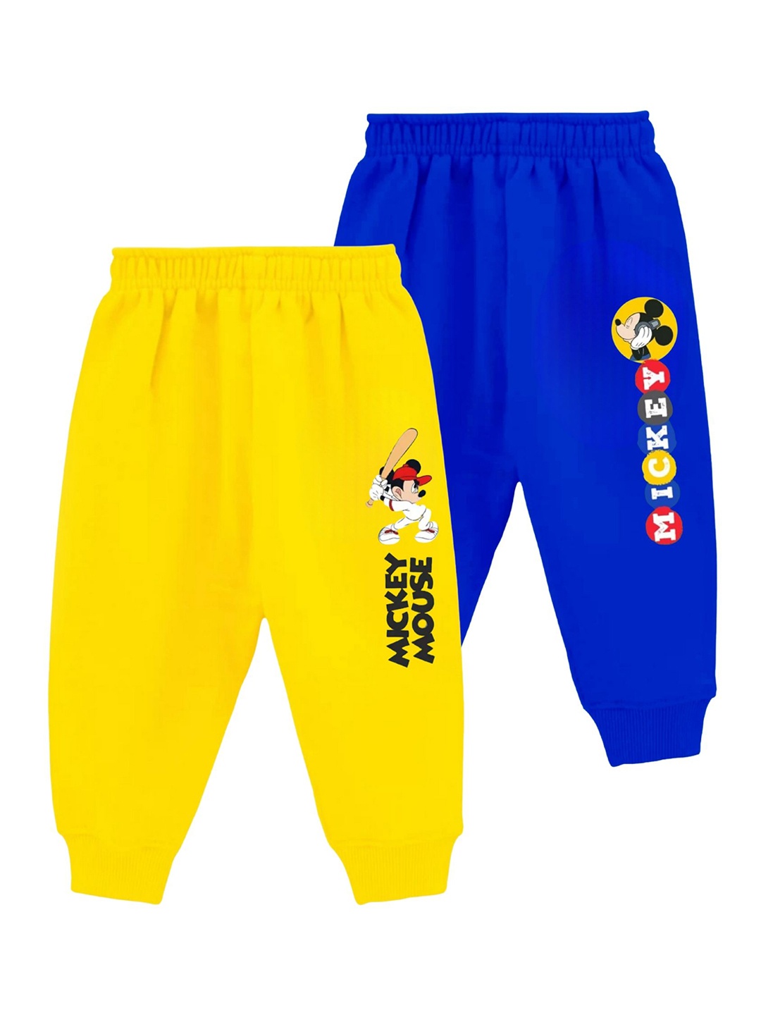 

FRENCH KLEIDER Infants Boys Pack Of 2 Printed Cotton Slip-On Joggers, Yellow