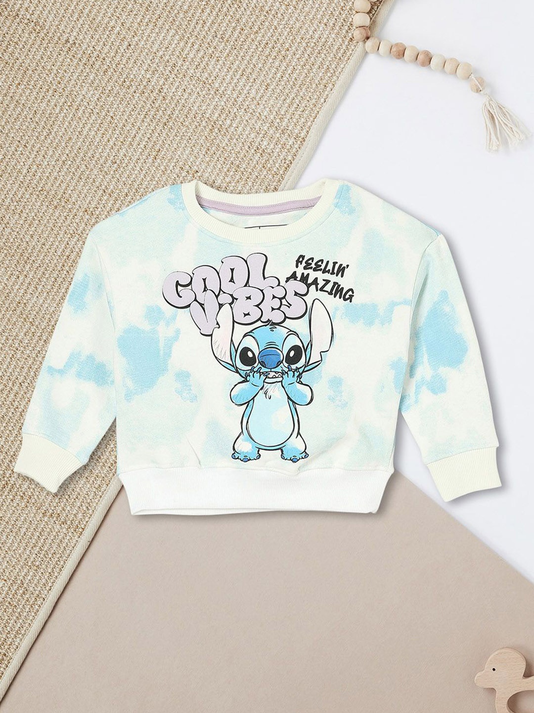 

max Girls Printed Long Sleeves Sweatshirt, Beige