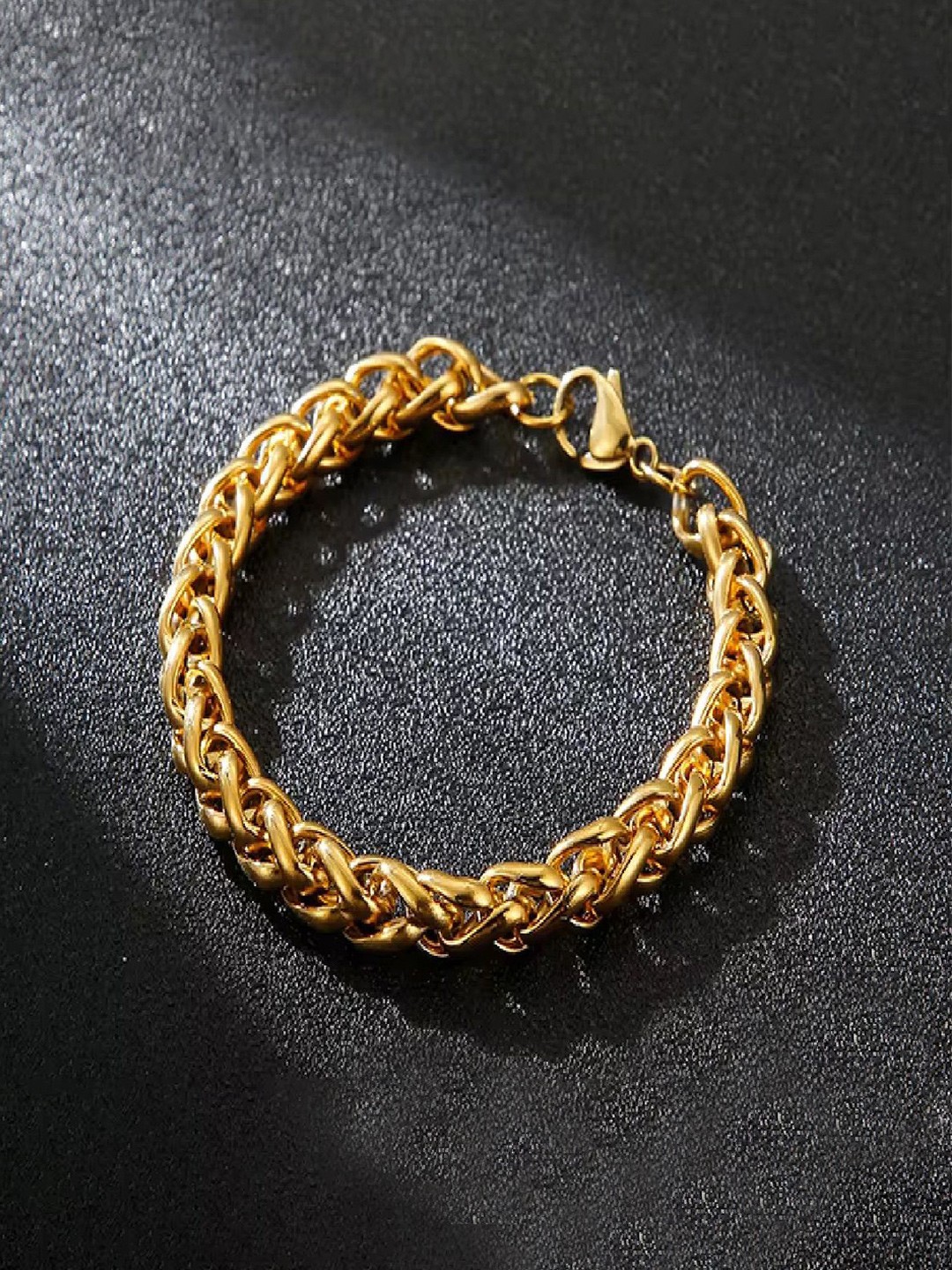 

RUHI COLLECTION Unisex Gold-Plated Stainless Steel Link Bracelet
