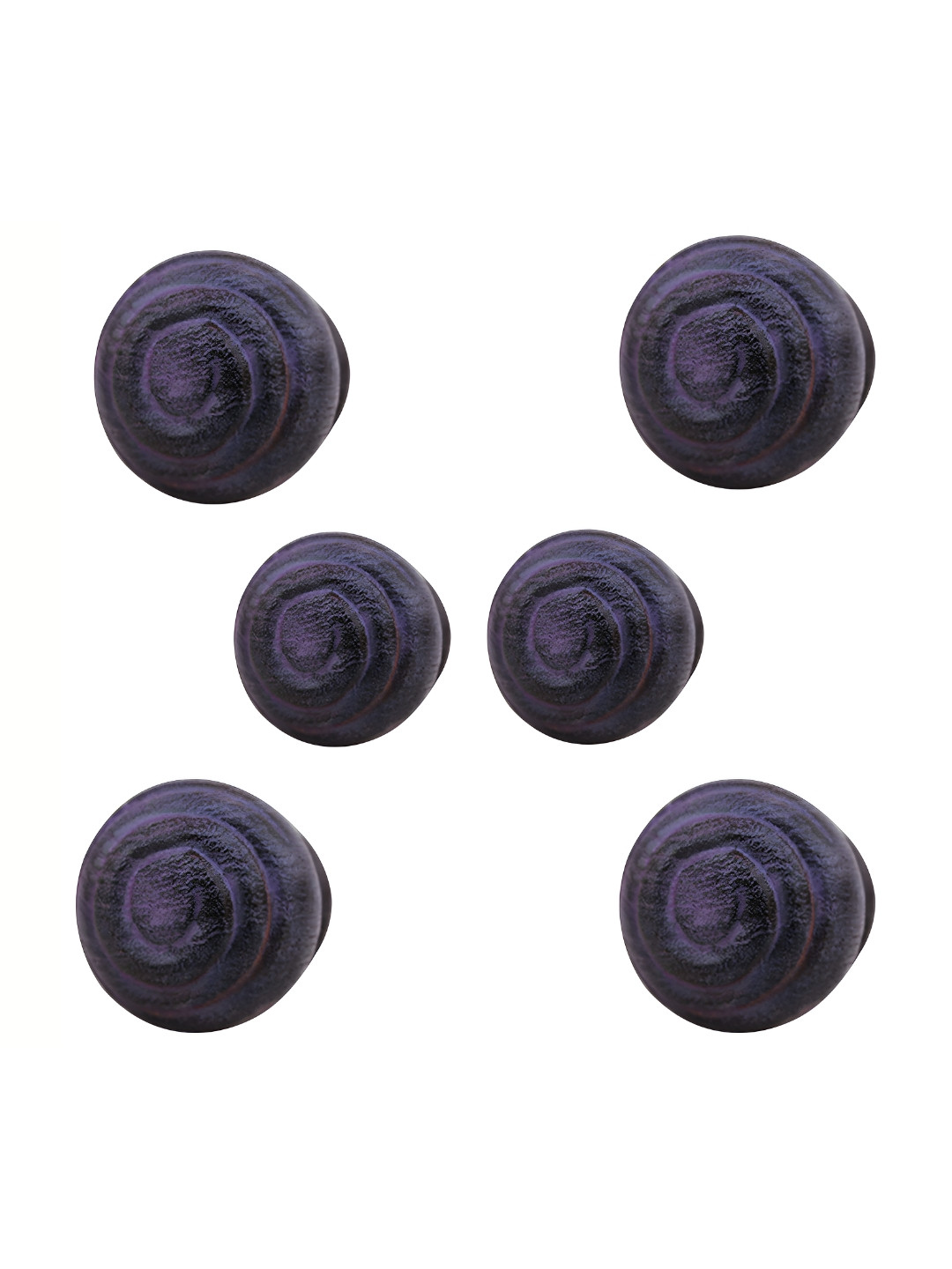 

Indianshelf Purple 6 Pieces Textured Wooden Spiral Knobs