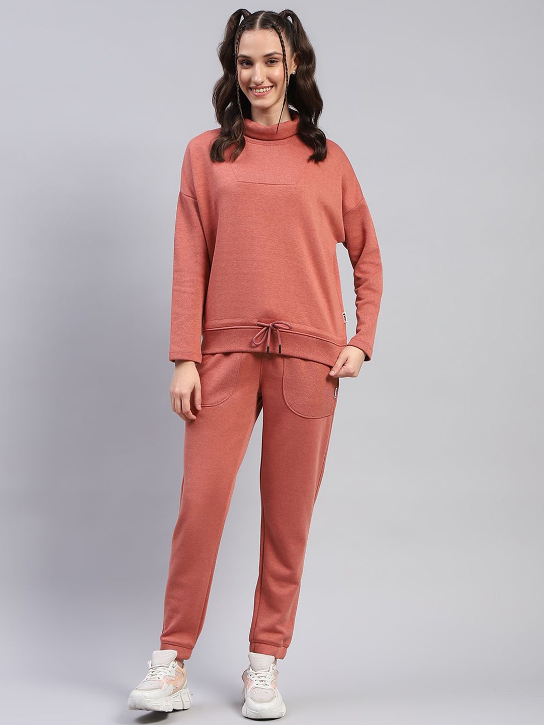 

rock.it Women Mock Neck Tracksuits, Rust