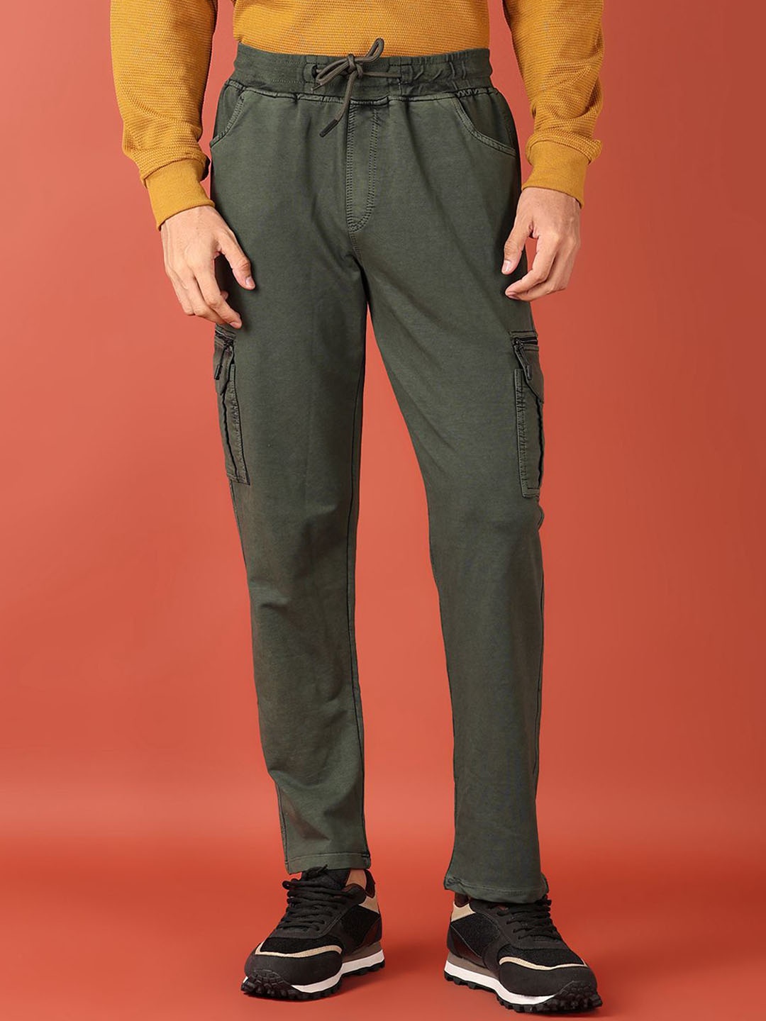 

V-Mart Men Mid Rise Regular Fit Track Pants, Olive
