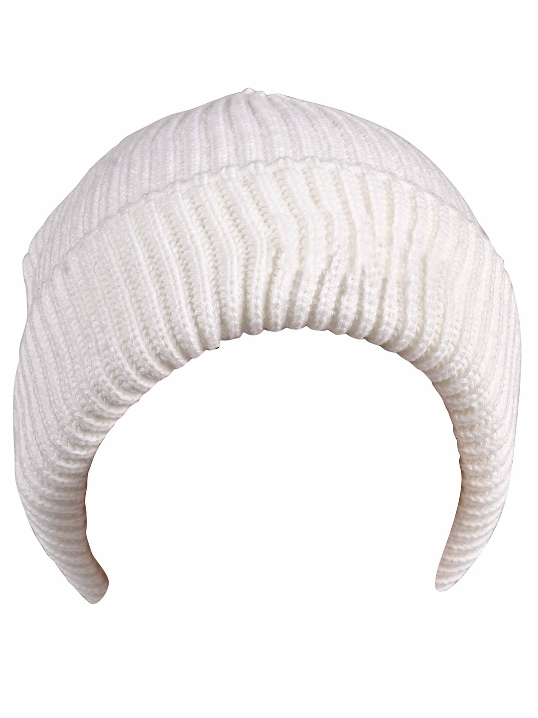 

Calvadoss Women Self Design Woollen Beanie, Cream
