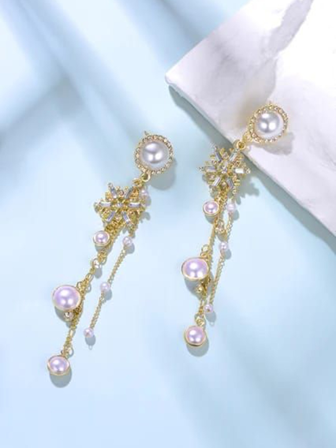

YU FASHIONS Geometric Drop Earrings, Gold
