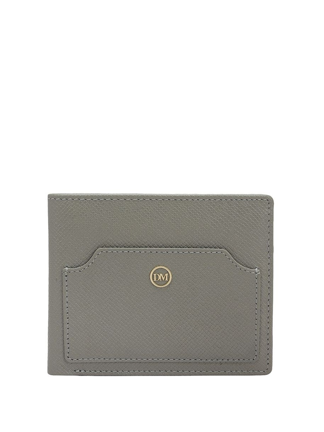 

Da Milano Men Leather Two Fold Wallet, Grey