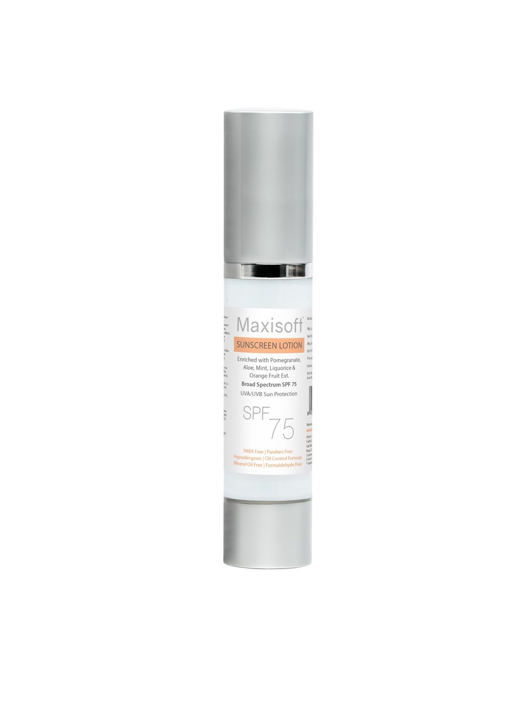 

Maxisoft Sunscreen Lotion SPF 75 UVA & UVB Protection - 50 ml, White