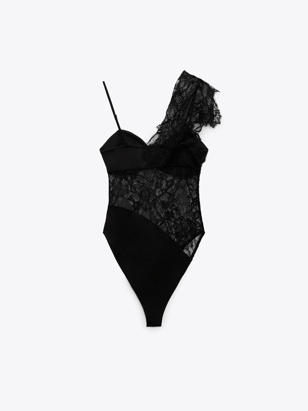 

ZARA Women Black Bodysuit
