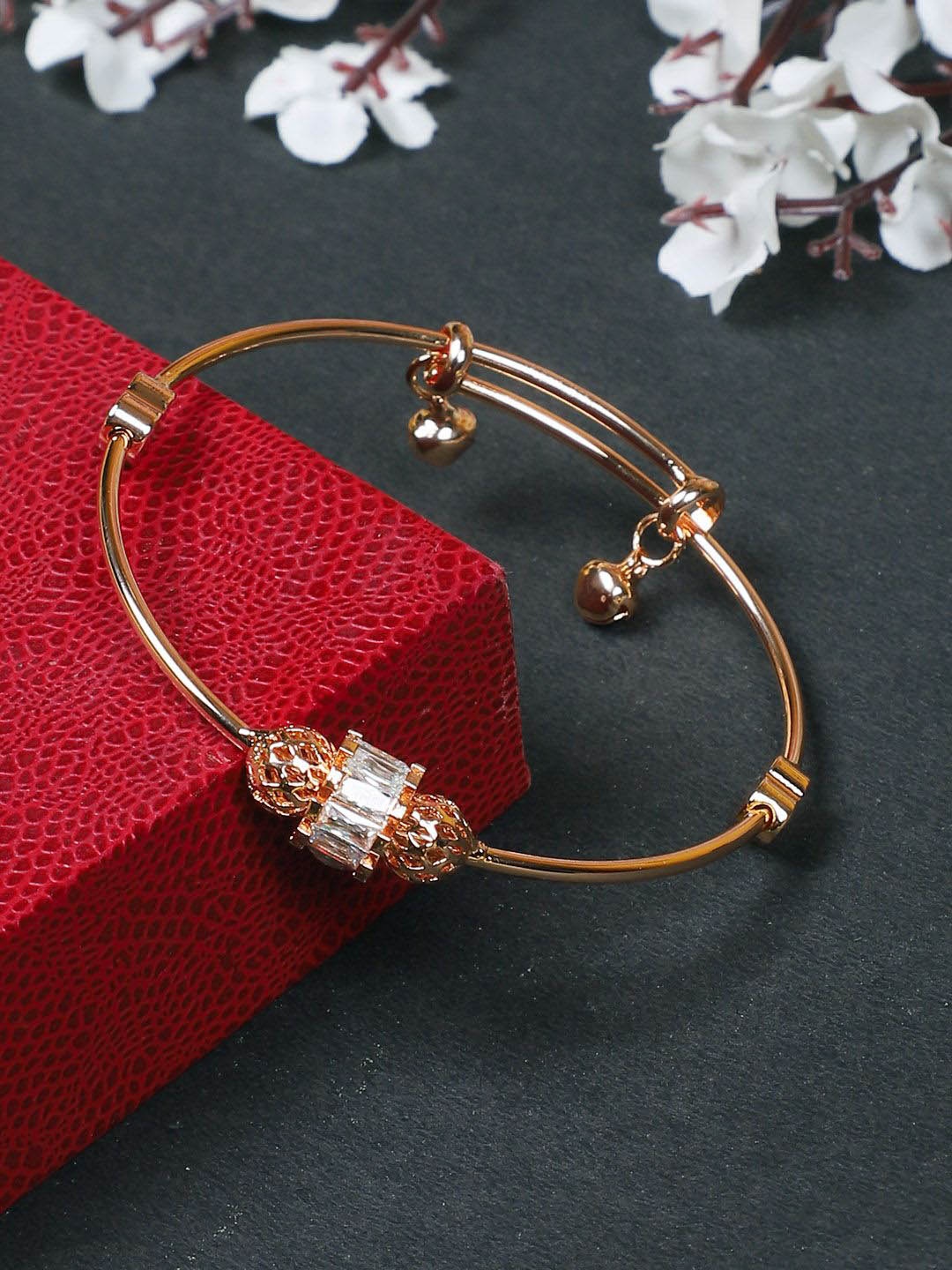 

FIROZA Rose Gold Plated CZ Studded Bracelet