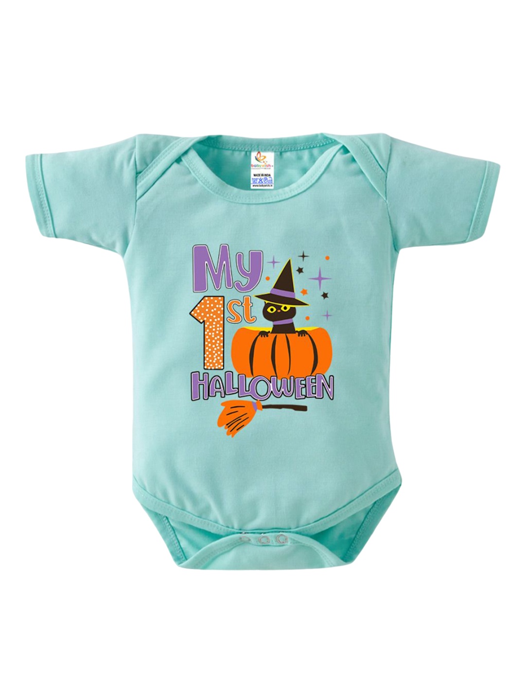 

Babywish Kids Printed Cotton Bodysuit, Sea green