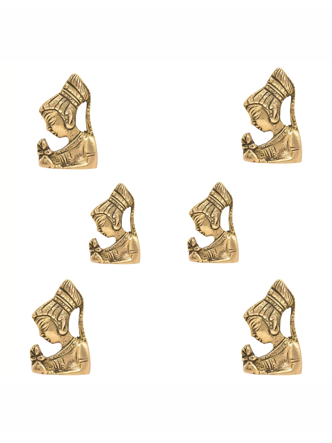 

Indianshelf GoldToned 6 Pcs Brass Queen Knobs, Gold