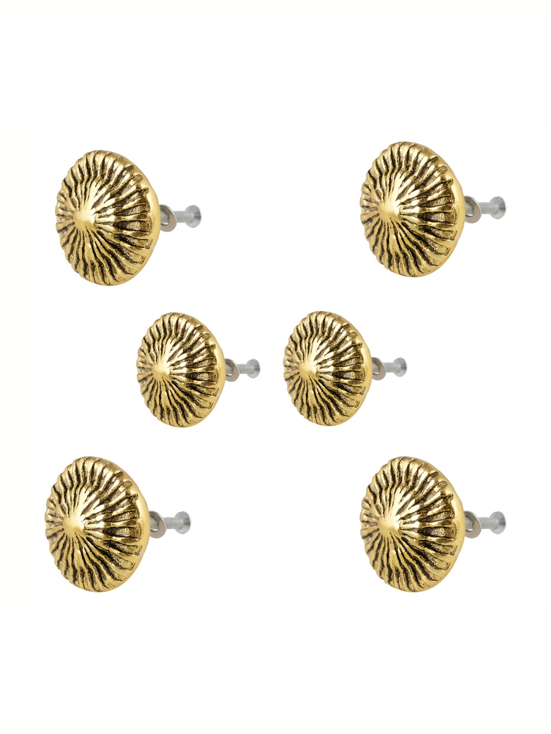

Indianshelf 6Pcs Textured Round Knobs, Gold