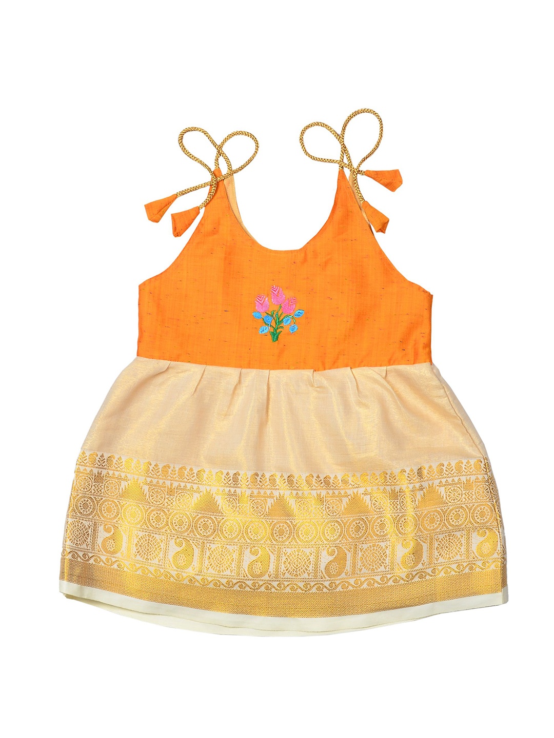 

BAESD Infant Girls Kerala Kasavu Dress, Yellow