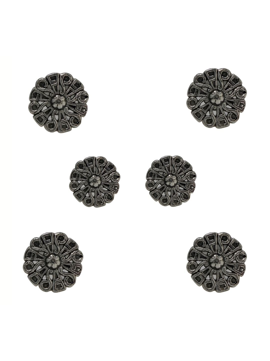 

Indianshelf 6-Pcs Black Textured Hooks and Holders