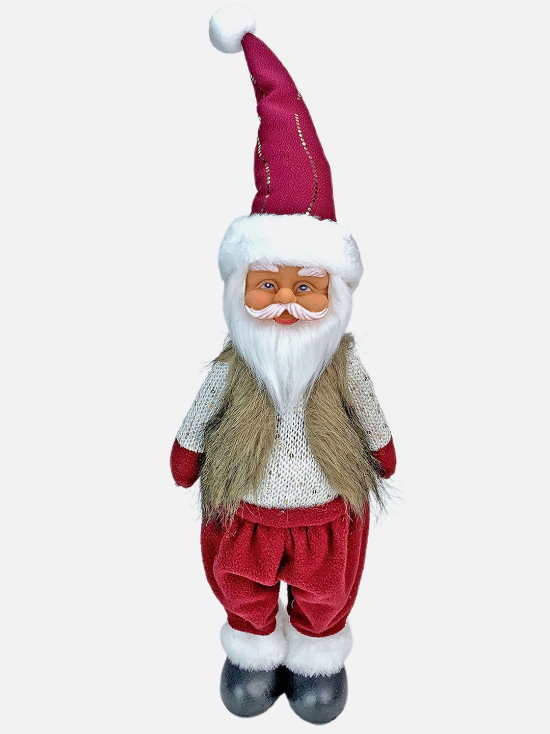 

Little Surprise Box LLP Cream-Coloured & Maroon Self Standing Santa Christmas Decor