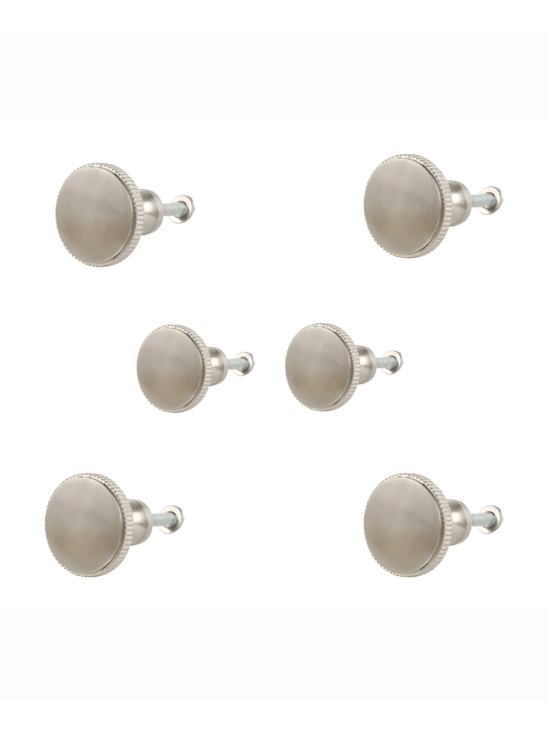 

Indianshelf Grey 6 Pieces Brass Flat Round Knobs