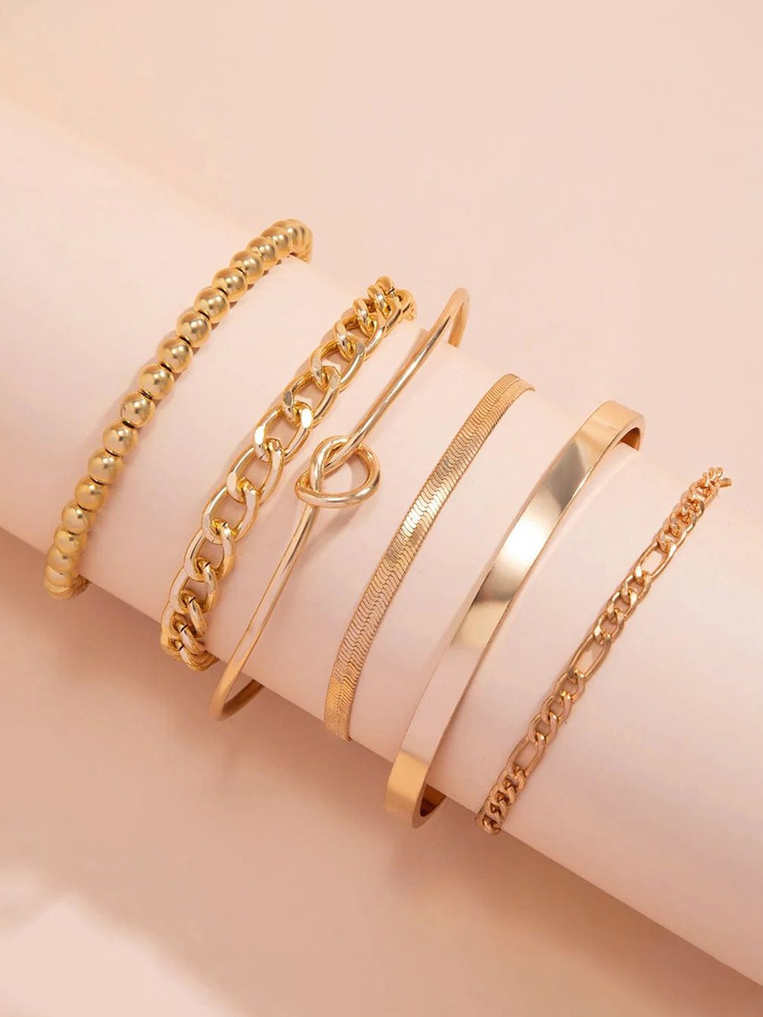 

Jewels Galaxy Set Of 6 Gold-Plated Charm Bracelet