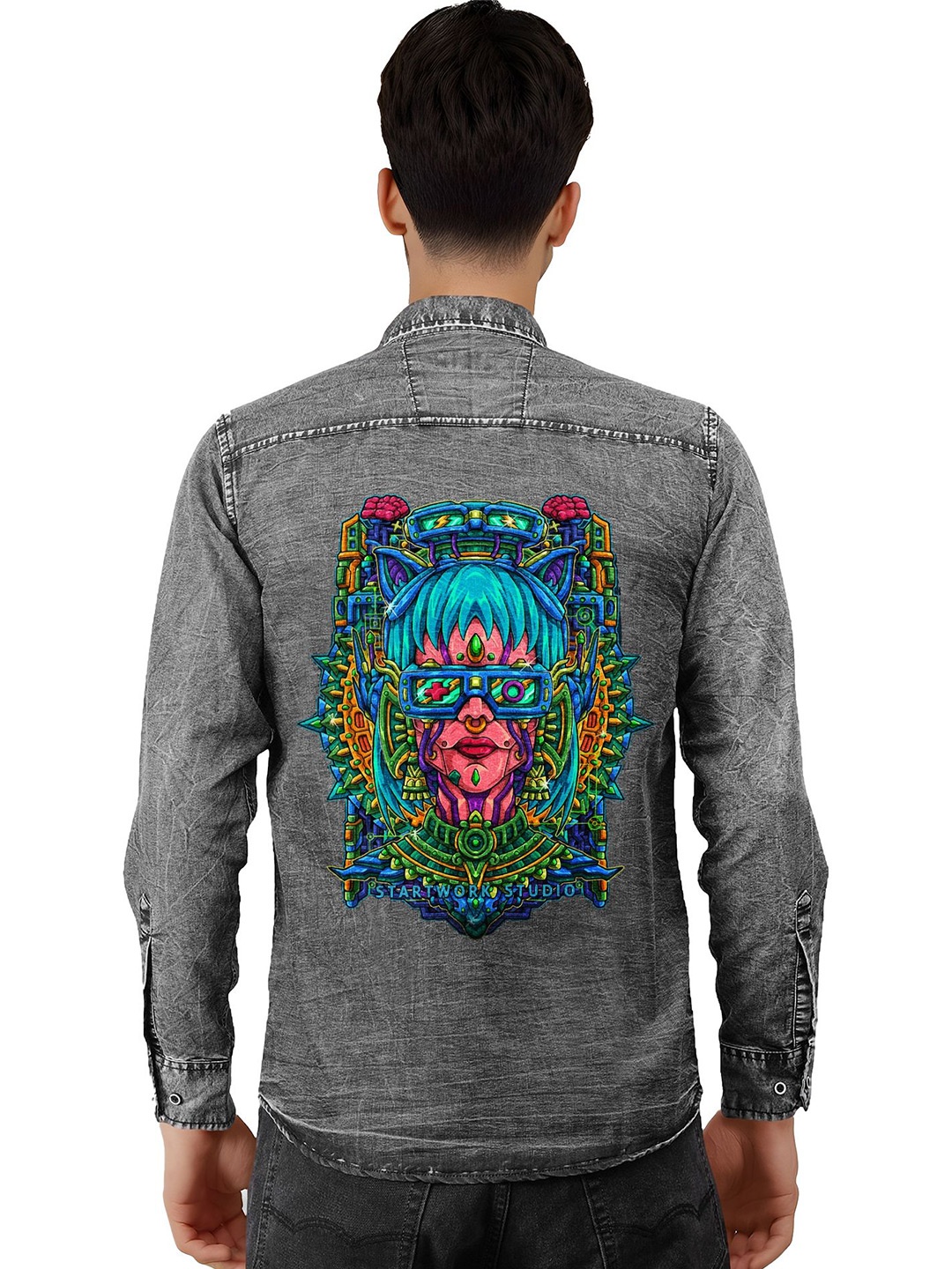 fanideaz Men Classic Printed Casual Shirt, Grey