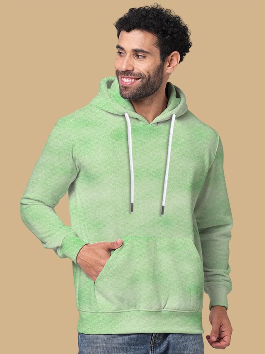 

Wear Your Opinion Printed Fleece Hooded Sweatshirt, Lime green