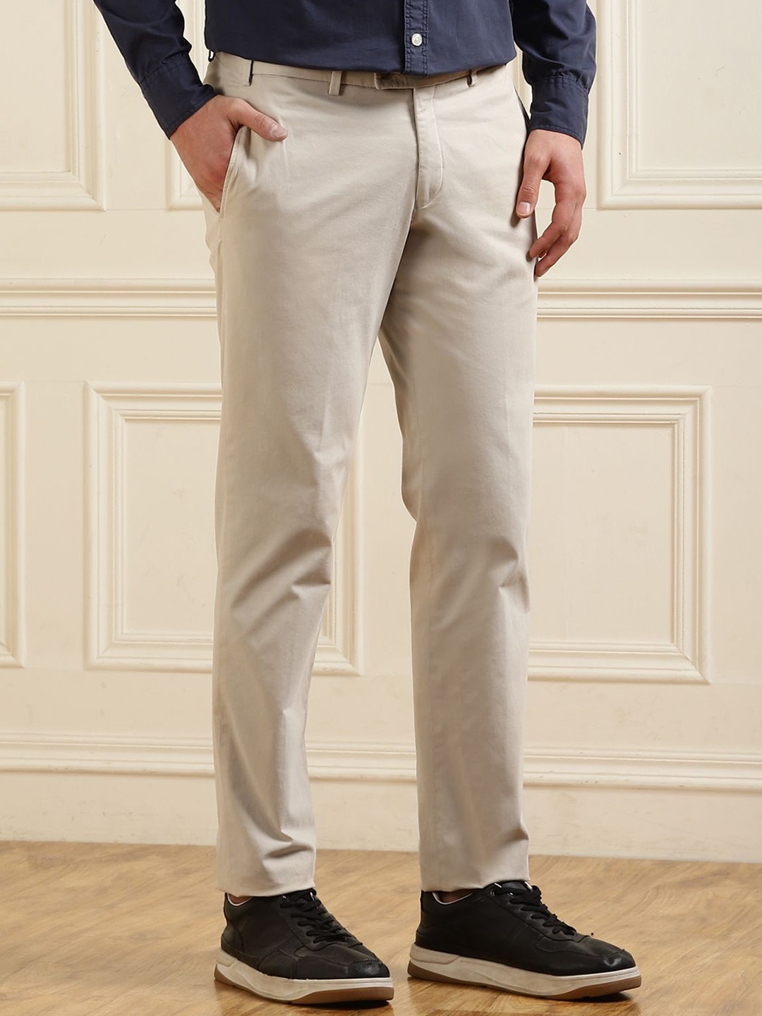 

Hiltl Men Slim Fit Regular Trousers, White