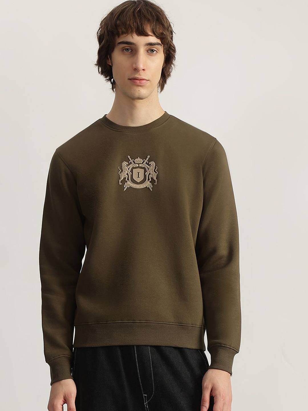

Iconic Men Round Neck Sweatshirt, Olive