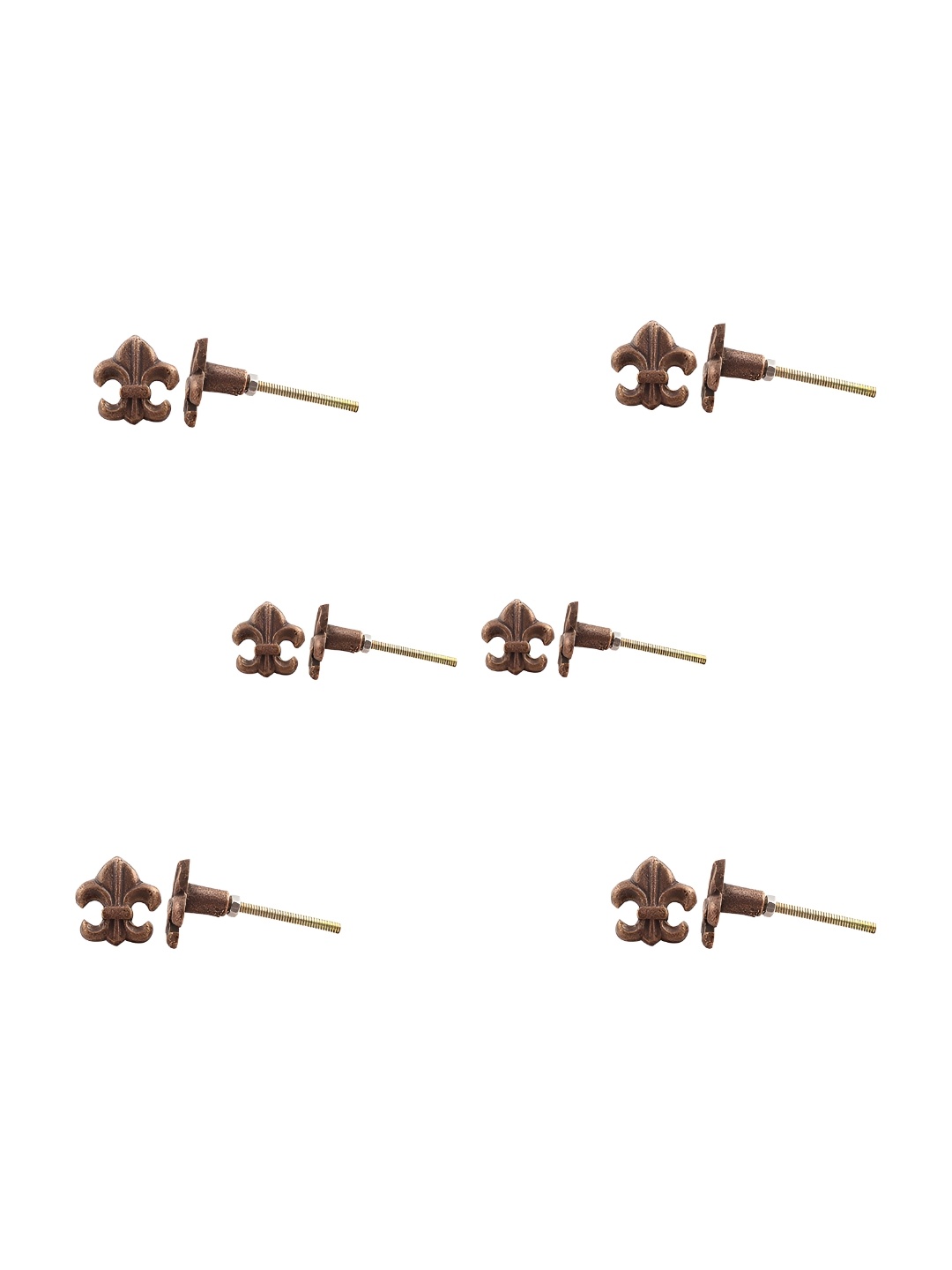 

Indianshelf Set Of 6 Bronze Iron Fleur De Lis Knobs