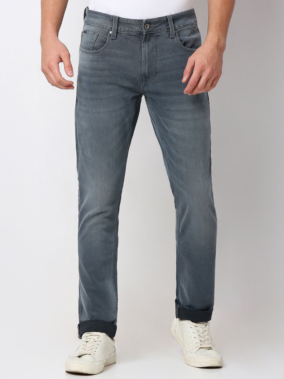 

SPYKAR Men Stretchable Regular Fit Mid Rise Cotton Jeans, Grey
