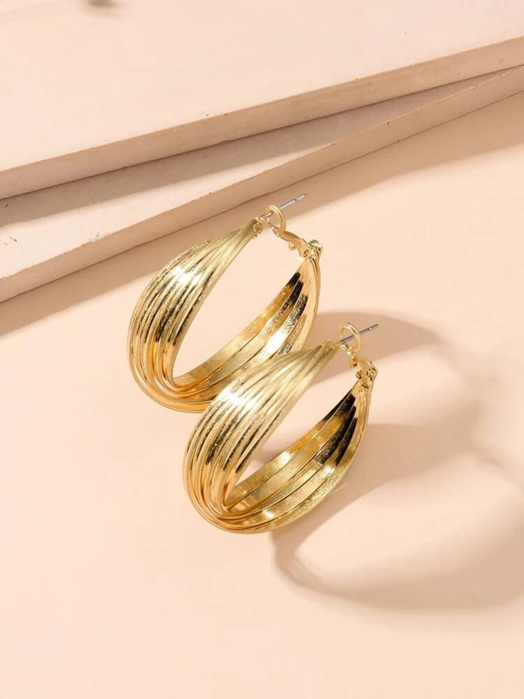 

YU FASHIONS Gold Plated Circular Hoop Earrings