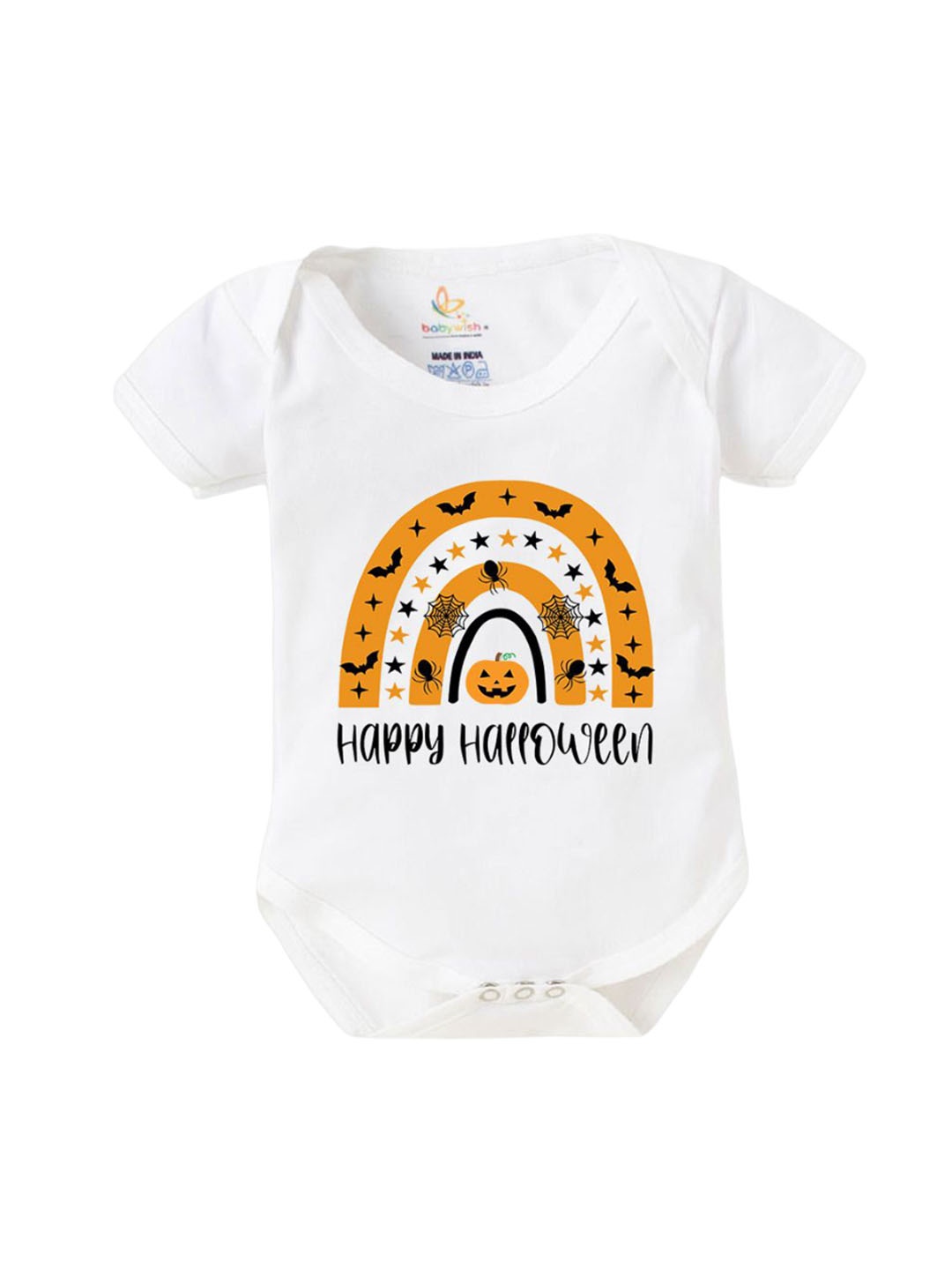 

Babywish Infant Kids Halloween Printed Cotton Bodysuit, White