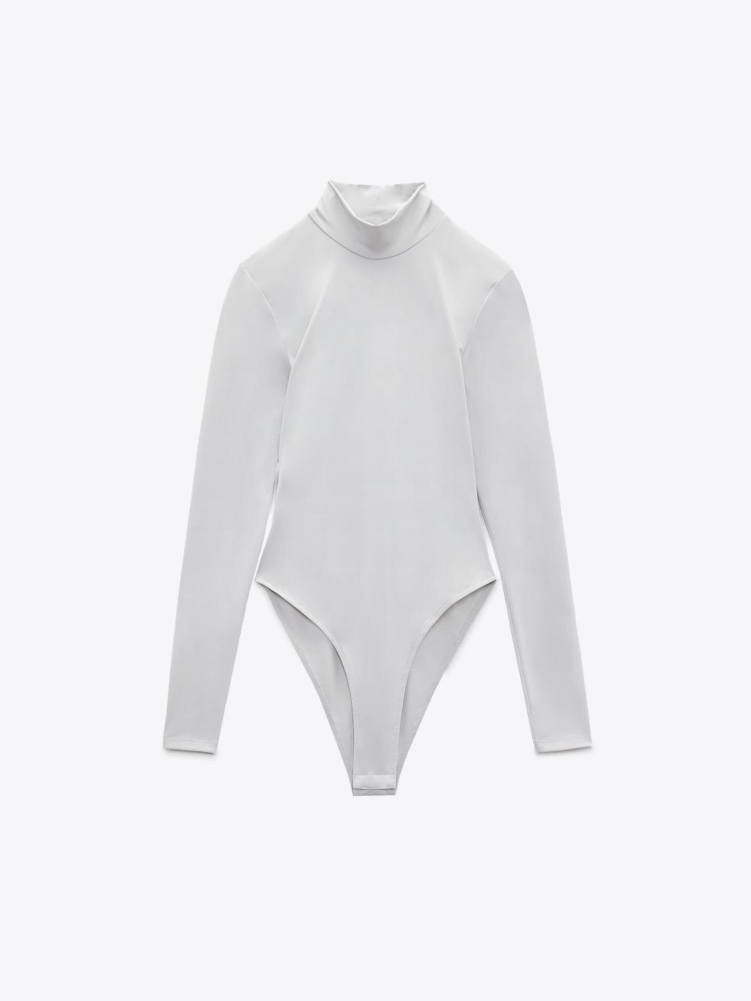 

ZARA Women Grey Bodysuit