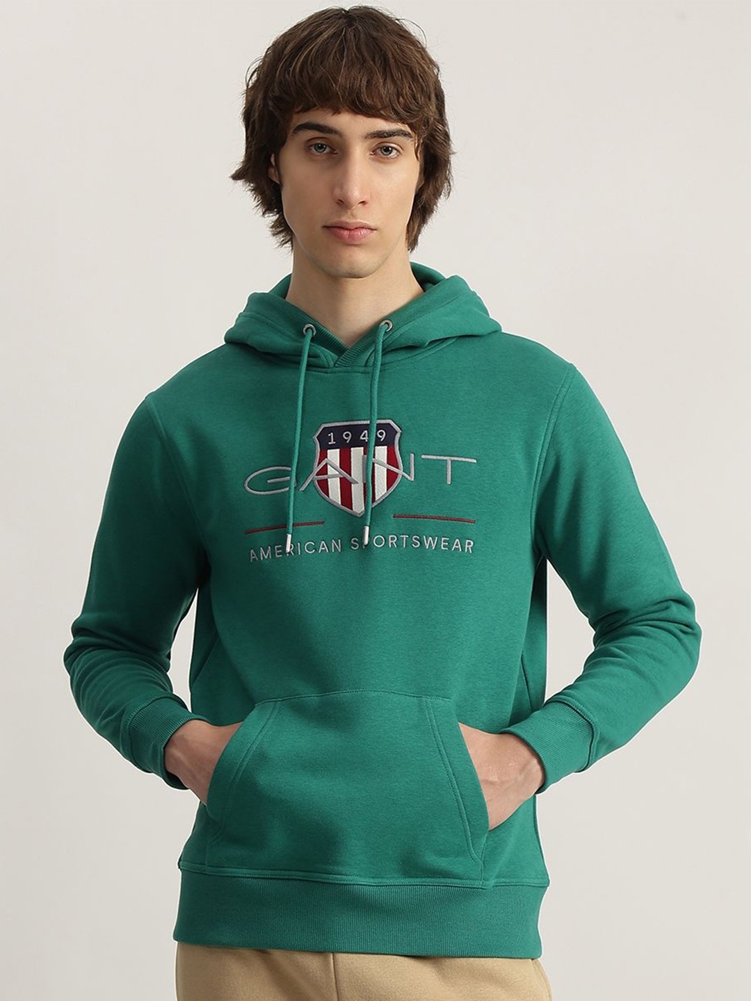 

GANT Men Brand Logo Hooded Sweatshirt, Green