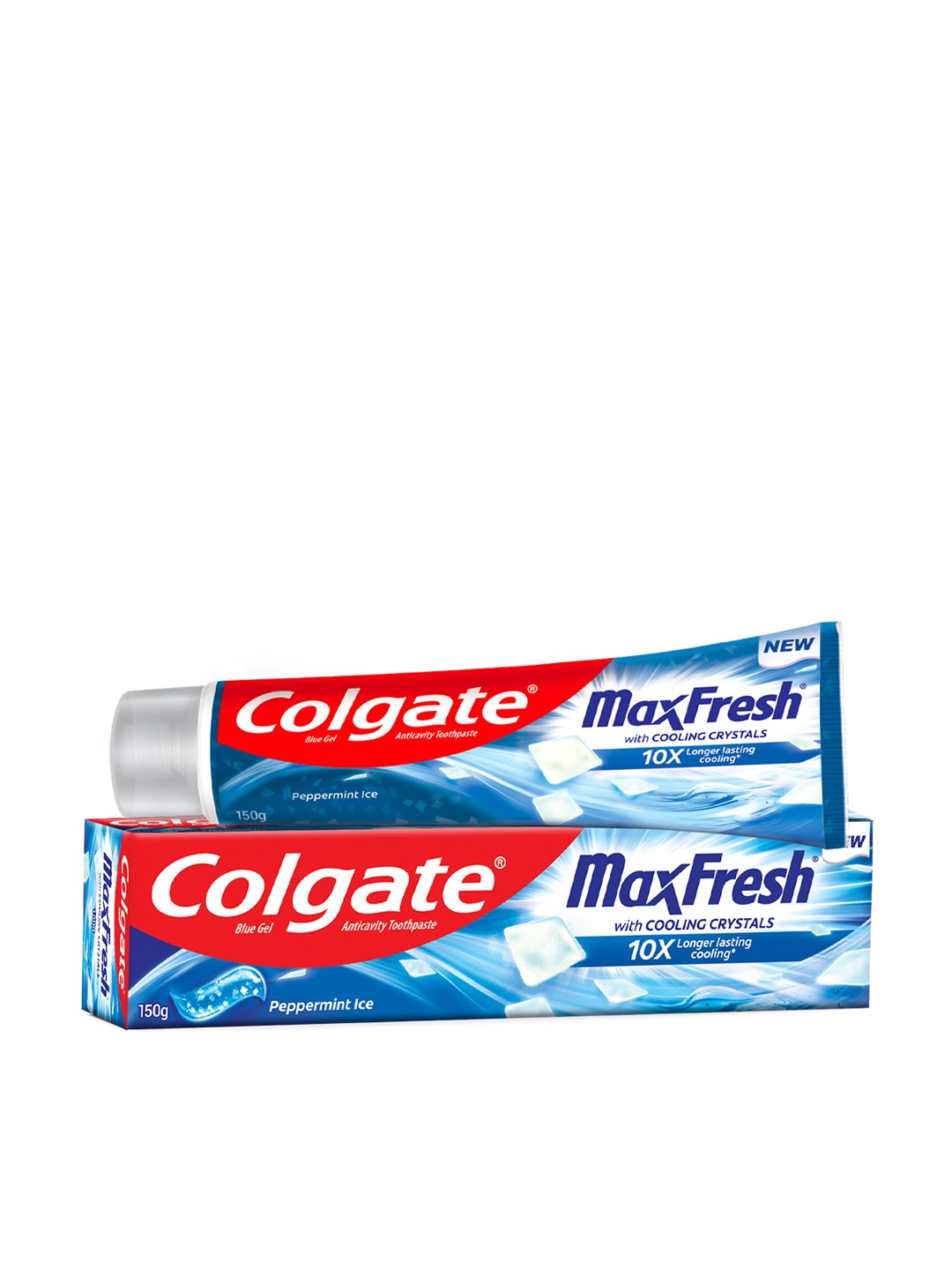 

Colgate MaxFresh Peppermint Ice Toothpaste With Menthol Cooling Crystals - 150g, Blue