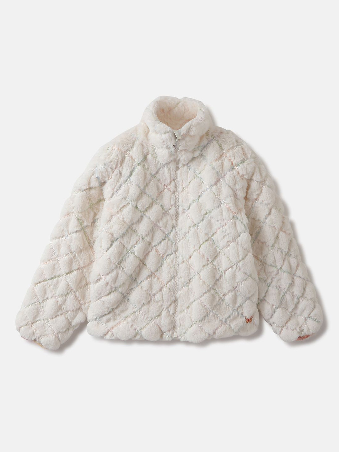 

Blue Giraffe Girls Mock Collar Solid Casual Parka Jacket, Cream